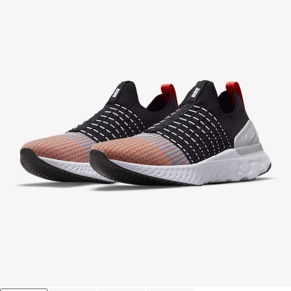 Nike Other - Men’s Nike 12 React Phantom Run FK 2 Black White Orange Running sneaker slip on